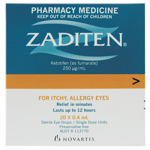 Zaditen Eye Drops Single Dose Units 20 NZ Pharmacy Connect