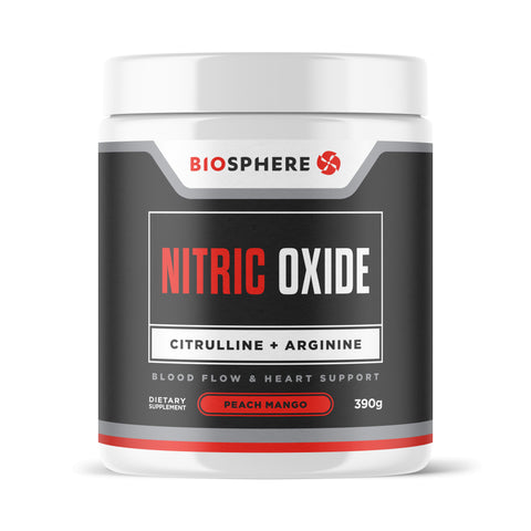 Biosphere Nitric Oxide Citrulline + Arginine Powder 360g - Peach Mango