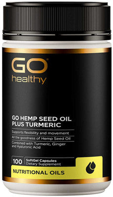 Go Healthy GO Hemp Seed Oil Plus Turmeric SoftGel Capsules 100
