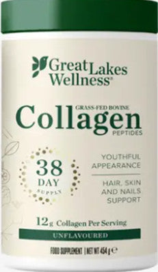 Great Lakes Wellness Gelatine Grass-Fed Bovine Collagen Peptides Unflavoured 454g - New Zealand Only