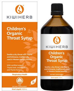 Kiwiherb Children's Throat Syrup 200ml - New Zealand Only