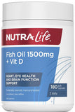 Nutra-Life Fish Oil 1500mg Plus Vitamin D Capsules 180 - New Zealand Only