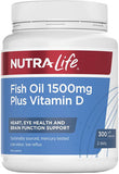 Nutra-Life Fish Oil 1500mg Plus Vitamin D Capsules 300 - New Zealand Only