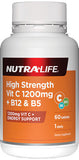Nutra-Life High Strength Vit C 1200mg + B12 & B5 Tablets 60