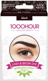 1000 Hour Eyelash and Brow Dye Kit Gentle Plant Extract Black - 12 Applications