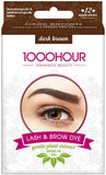 1000 Hour Eyelash and Brow Dye Kit Gentle Plant Extract Dark Brown - 12 Applications