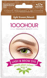 1000 Hour Eyelash and Brow Dye Kit Gentle Plant Extract Light Brown Blonde - 12 Applications