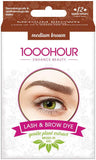 1000 Hour Eyelash and Brow Dye Kit Gentle Plant Extract Medium Brown - 12 Applications