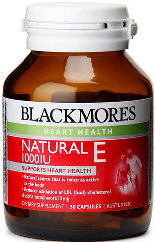 Blackmores Natural Vitamin E 1000IU Capsules 30