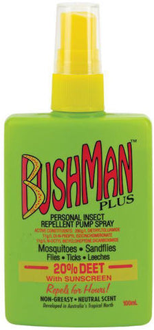 Bushman Plus 20% Deet with Sunscreen Pump Spray 100ml