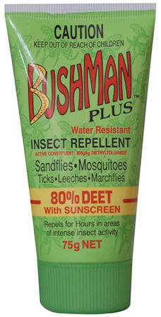 Bushman Plus Insect Repellent 80% DEET with Sunscreen 75g