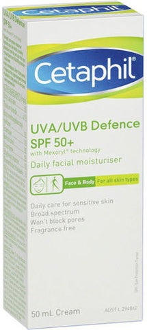 Cetaphil UVA/UVB Defence SPF 50+ Daily Facial Moisturiser 50ml