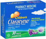 Claratyne Children's 5mg Hayfever & Allergy Relief Grape Chewable Tablets 30