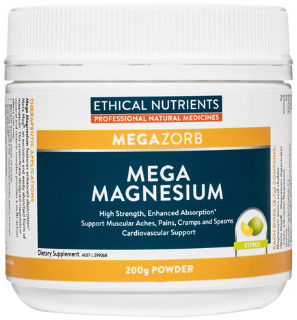 Ethical Nutrients Mega Magnesium Powder Citrus 200g - New Zealand Only