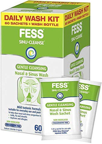 FESS Sinu-Cleanse Gentle Cleansing Daily Wash Kit 60 Sachets
