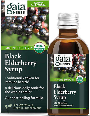 Gaia Black Elderberry Immune Support Syrup 89ml - New Zealand Only