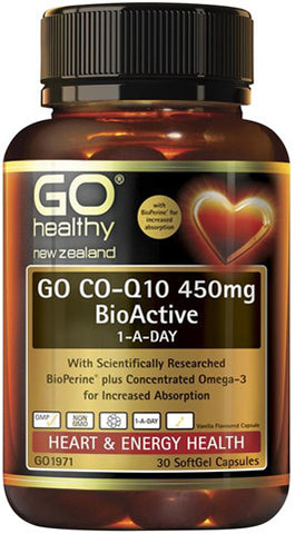Go Healthy GO CO-Q10 450mg BioActive 1-A-Day SoftGel Capsules 30