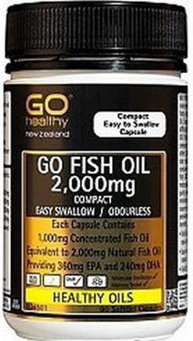 Go Healthy GO Fish Oil 2,000mg Compact Odourless Softgel Capsules 90