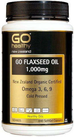 Go Healthy GO Flaxseed Oil 1000mg Capsules 440 - New Zealand Only