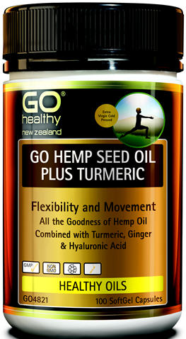 Go Healthy GO Hemp Seed Oil Plus Turmeric SoftGel Capsules 100