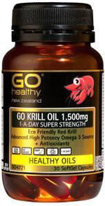 Go Healthy GO Krill Oil 1,500mg Super Strength 1-A-Day Capsules 30