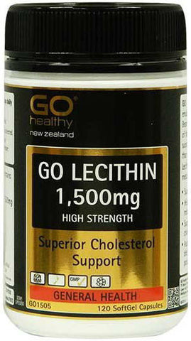 Go Healthy GO Lecithin 1500mg Cholesterol Support Capsules 120