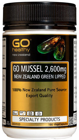 Go Healthy GO Mussel 2,600mg New Zealand Green Lipped Mussel Capsules 180
