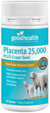 Good Health Placenta 25,000 Plus Grape Seed Capsules 60