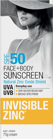 Invisible Zinc SPF50 Face and Body 75g