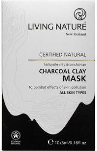 Living Nature Charcoal Clay Mask Sachets 10 x 5ml