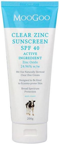 MooGoo Clear Zinc Sunscreen SPF 40 200g