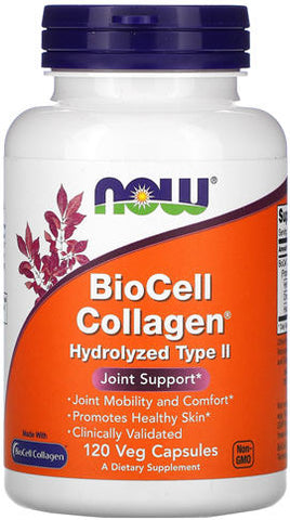 NOW Biocell Collagen Hydrolyed Type II Veg Capsules 120