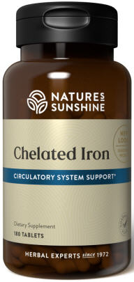 Nature's Sunshine Chelated Iron Tablets 180