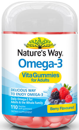 Nature's Way Omega-3 Vita Gummies Berry for Adults 110 - New Zealand Only