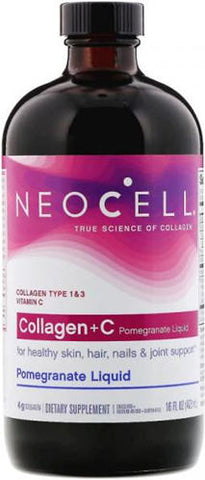 NeoCell Collagen + C Collagen Type 1 & 3 Pomegranate Liquid 473ml - New Zealand Only