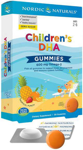 Nordic Naturals Children's DHA 600mg Tropical Punch Gummies 30