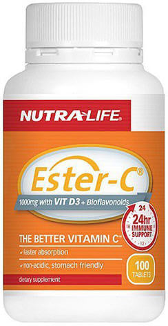 Nutra-Life Ester-C® 1000mg with Vitamin D3 + Bioflavonoids Tablets 100