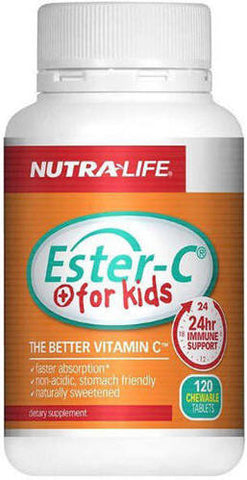 Nutra-Life Ester C For Kids 100mg Chewable Tablets 120
