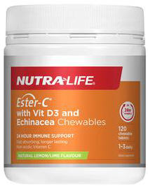 Nutra-Life Ester C with Vitamin D3 & Echinacea Chewable Tablets 120