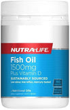 Nutra-Life Fish Oil 1500mg Plus Vitamin D Capsules 180 - New Zealand Only