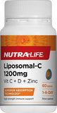 Nutra-Life Liposomal-C 1200mg Vit C + D + Zinc Tablets 60