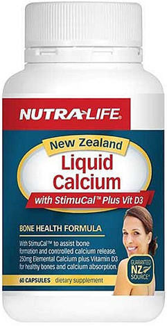 Nutra-Life Liquid Calcium NZ with Stimucal + Vitamin D3 Capsules 60