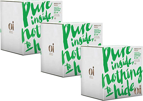 Oi Organic Cotton UltraThin Regular Pads with Wings 10 - 3 Pack