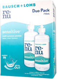 Renu Sensitive Multi purpose Duo Pack 710ml (355ml x 2 + lens case) - New Zealand Only