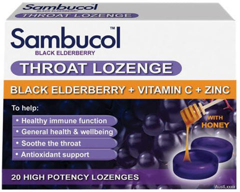 Sambucol Black Elderberry Throat Lozenges 20