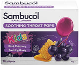 Sambucol Black Elderberry Throat Pops for Kids Lollipop Lozenges 8 - 2 Packs - NZ Only