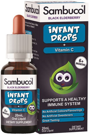 Sambucol Black Elderberry Infant Drops + Vitamin C 20ml