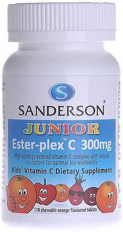 Sanderson Junior Ester-Plex 300mg Orange Chewable Tablets 110