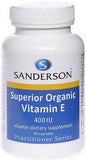 Sanderson Organic Vitamin E 400IU Capsules 90