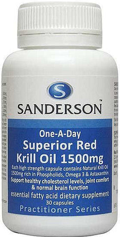Sanderson Superior Red Krill Oil 1500mg Capsules 30